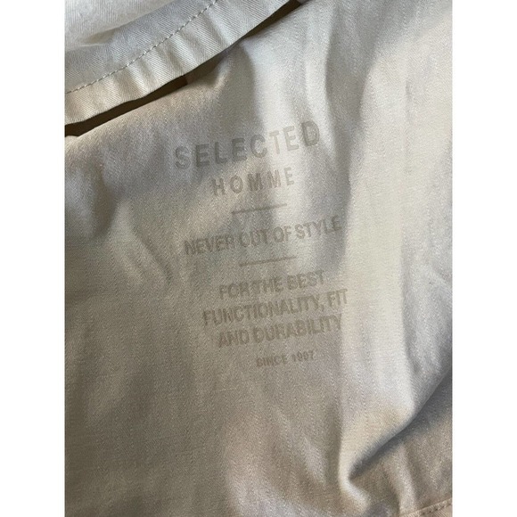 Selected Homme Size XL Beige SLH Marcos Button Front Shirt-Jacket Shacket - New - Picture 9 of 9